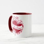 Ich bin in Liebe! Rote Herzen Tasse (Vorderseite Links)