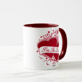 Ich bin in Liebe! Rote Herzen Tasse (VorderseiteRechts)
