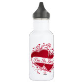 Ich bin in Liebe! Rote Herzen Trinkflasche (Links)