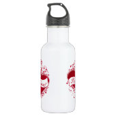 Ich bin in Liebe! Rote Herzen Trinkflasche (Rückseite)