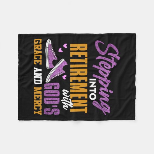 Ich bin in mein Ruhestand getreten, mit Gottes Gna Fleecedecke (Vorderseite (Horizontal))