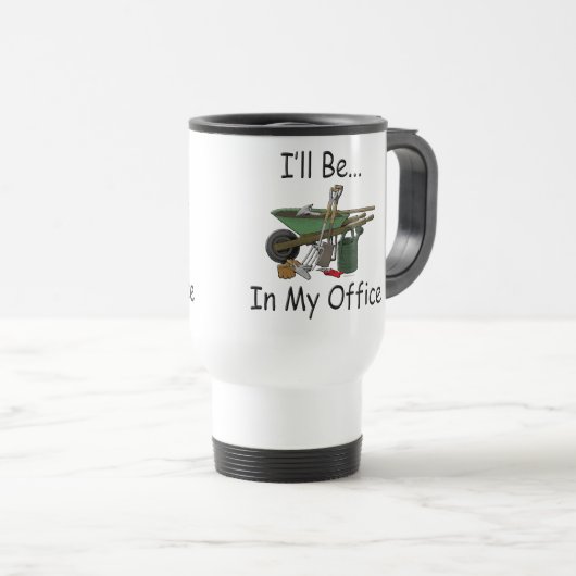 Ich bin in meinem Büro-Garten Reisebecher (VorderseiteRechts)