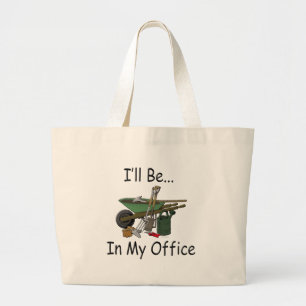 Ich bin in meinem Büro Jumbo Stoffbeutel
