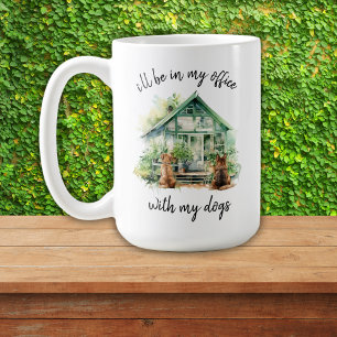 Ich bin in meinem Büro mit meinem Hundehund Lover Kaffeetasse