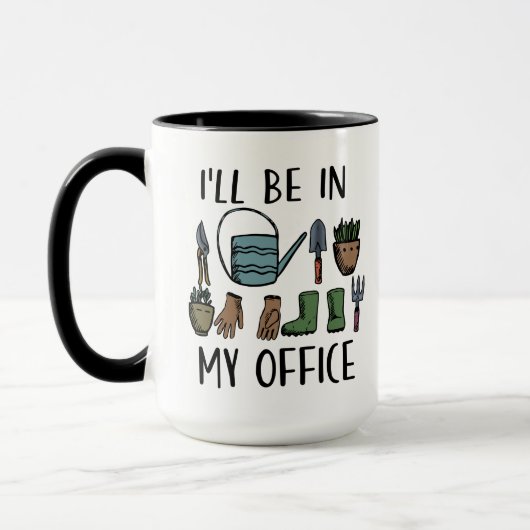 Ich bin in meinem Gartenwerkzeug Funny Tasse (Links)