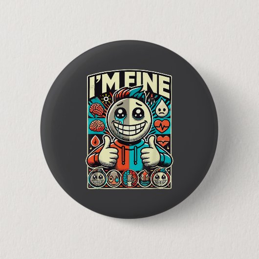 Ich bin in Ordnung Hilfe Depression Angstzustände Button (Vorderseite)