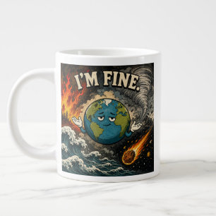 Ich bin in Ordnung Lustiger Planet Erde Chaos Graf Jumbo-Tasse