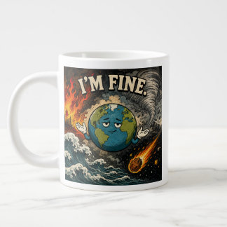 Ich bin in Ordnung Lustiger Planet Erde Chaos Graf Jumbo-Tasse