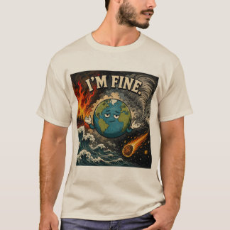 Ich bin in Ordnung Lustiger Planet Erde Chaos Graf T-Shirt