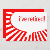 Ich bin in Rente gegangen! (Comic-Blase) Einladung (Vorne/Hinten)