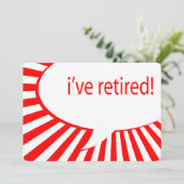 Ich bin in Rente gegangen! (Comic-Blase) Einladung (Stehend Vorderseite)