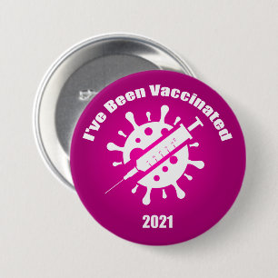 Ich bin in Rosa geimpft worden Button