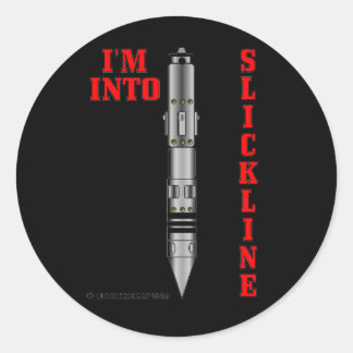 Ich bin in Slickline, Wireline-Aufkleber, Ölfeld,  Runder Aufkleber
