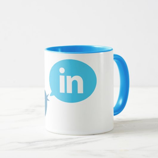 "Ich bin #in" - Twitter u. LinkedIn Tasse (VorderseiteRechts)