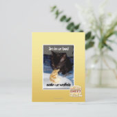Ich bin in unserem Bett Postkarte (Stehend Vorderseite)