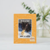 Ich bin in unserem Bett Postkarte (Stehend Vorderseite)