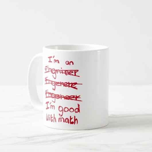 Ich bin Ingenieur, ich bin gut mit Mathematik-Tass Kaffeetasse (Vorderseite Links)