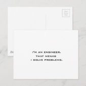 Ich bin Ingenieur Postkarte (Vorne/Hinten)