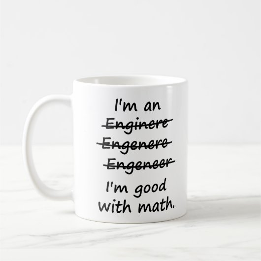 Ich bin Ingenieur und ich bin gut in Mathe Kaffeetasse (Links)