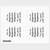 Ich bin Ingenieur und ich bin gut in Mathe Rechteckiger Aufkleber (Blatt)