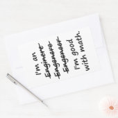 Ich bin Ingenieur und ich bin gut in Mathe Rechteckiger Aufkleber (Umschlag)