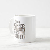 Ich bin Ingenieur und mache Kaffee in Code Kaffeetasse (Vorderseite Links)