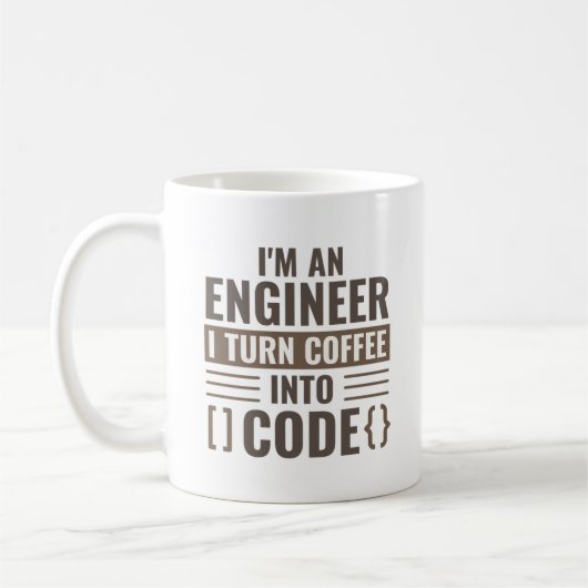 Ich bin Ingenieur und mache Kaffee in Code Kaffeetasse (Links)