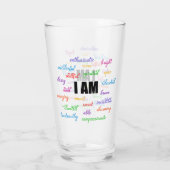 Ich bin inspirierend, positiv, religiös, Christlic Glas (Rückseite)