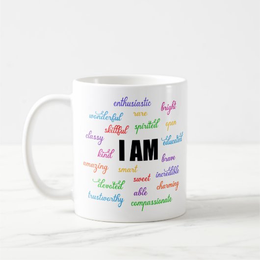 Ich bin inspirierend, positiv, religiös, Christlic Kaffeetasse (Links)