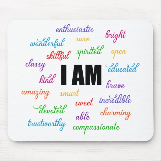 Ich bin inspirierend, positiv, religiös, Christlic Mousepad (Vorne)