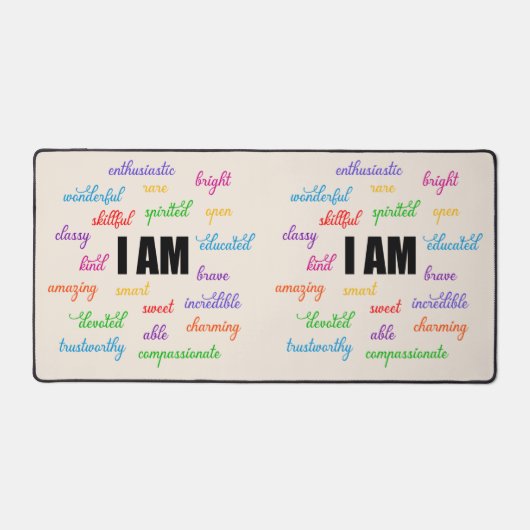 Ich bin inspirierend, positiv, religiös, Christlic Schreibtischunterlage (Vorderseite)