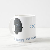 Ich bin intelligenter Kopf mit Kaffeetasse (Vorderseite Links)