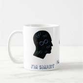 Ich bin intelligenter Kopf mit Kaffeetasse (Links)