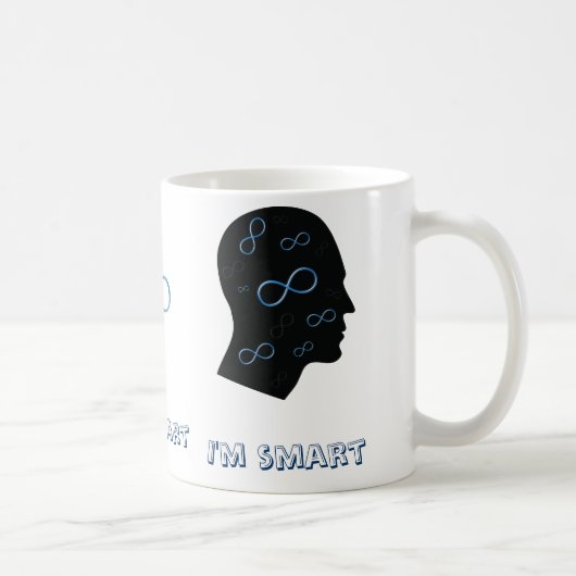 Ich bin intelligenter Kopf mit Kaffeetasse (Rechts)
