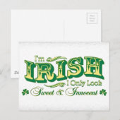 Ich bin Irin Ich sehe nur süß und unschuldig aus Postkarte (Vorne/Hinten)