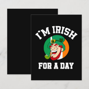 Ich bin Irisch für einen Tag St. Patricks Day-Klee Begleitkarte
