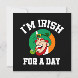 Ich bin Irisch für einen Tag St. Patricks Day-Klee Einladung