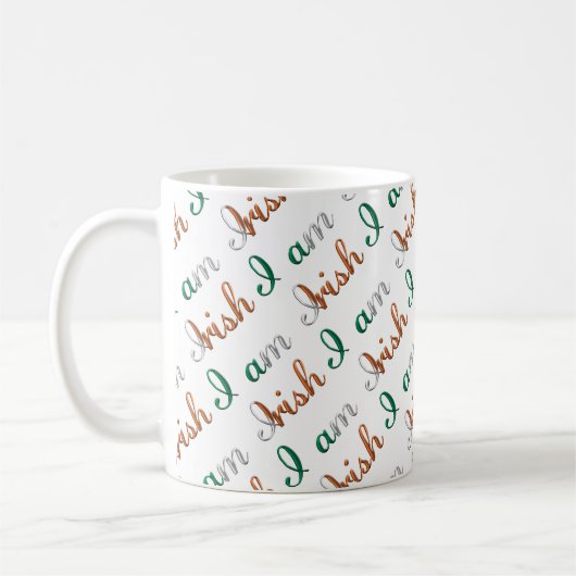 Ich bin irisches Country Pride Typografy Pattern Kaffeetasse (Links)