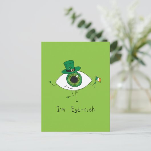 Ich bin Irish St. Patrick's Day Eye Eyeball Postkarte (Stehend Vorderseite)