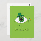 Ich bin Irish St. Patrick's Day Eye Eyeball Postkarte (Vorne/Hinten)