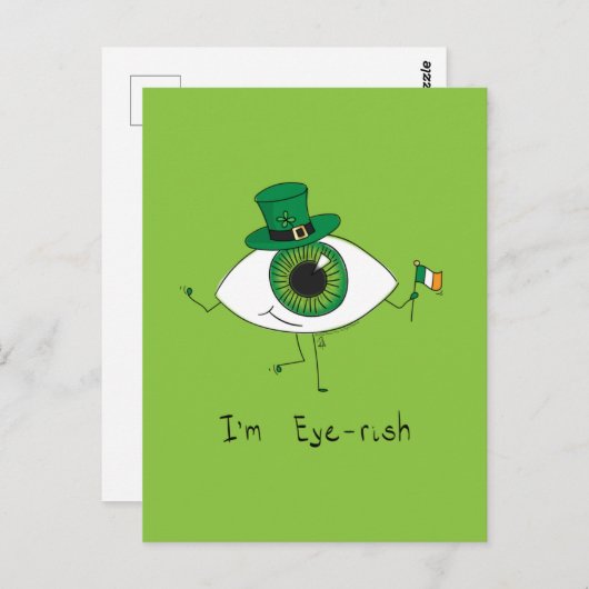 Ich bin Irish St. Patrick's Day Eye Eyeball Postkarte (Vorne/Hinten)