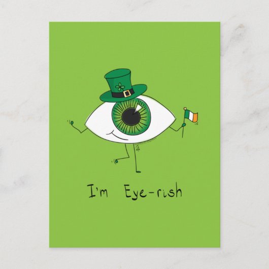 Ich bin Irish St. Patrick's Day Eye Eyeball Postkarte (Vorderseite)