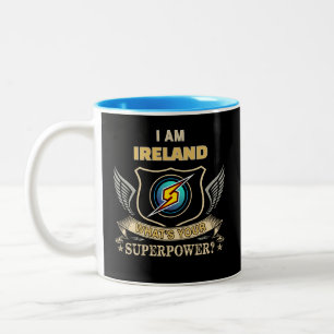Ich bin IRLAND Was ist deine Superkraft Zweifarbige Tasse