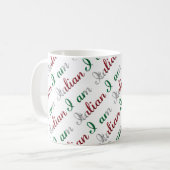 Ich bin italienisches Country Pride Typografy Patt Kaffeetasse (Vorderseite Links)