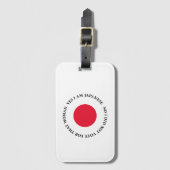 ICH BIN JAPANER (weiß) Gepäckanhänger (Vorderseite Vertikal)