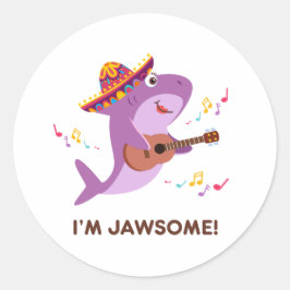 Ich bin Jawsome Pun Round Sticker
