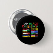 Ich bin jeden Monat Black History Month Afroamerik Button (Vorne & Hinten)