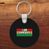 Ich bin jemand positive Affirmation Retro Schlüsselanhänger (Vorderseite)