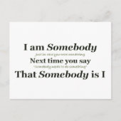 Ich bin jemand postkarte (Vorderseite)