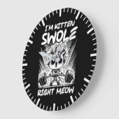 Ich bin jetzt Kitten Swole, Anime Gym Cat Workout Große Wanduhr (Winkel)
